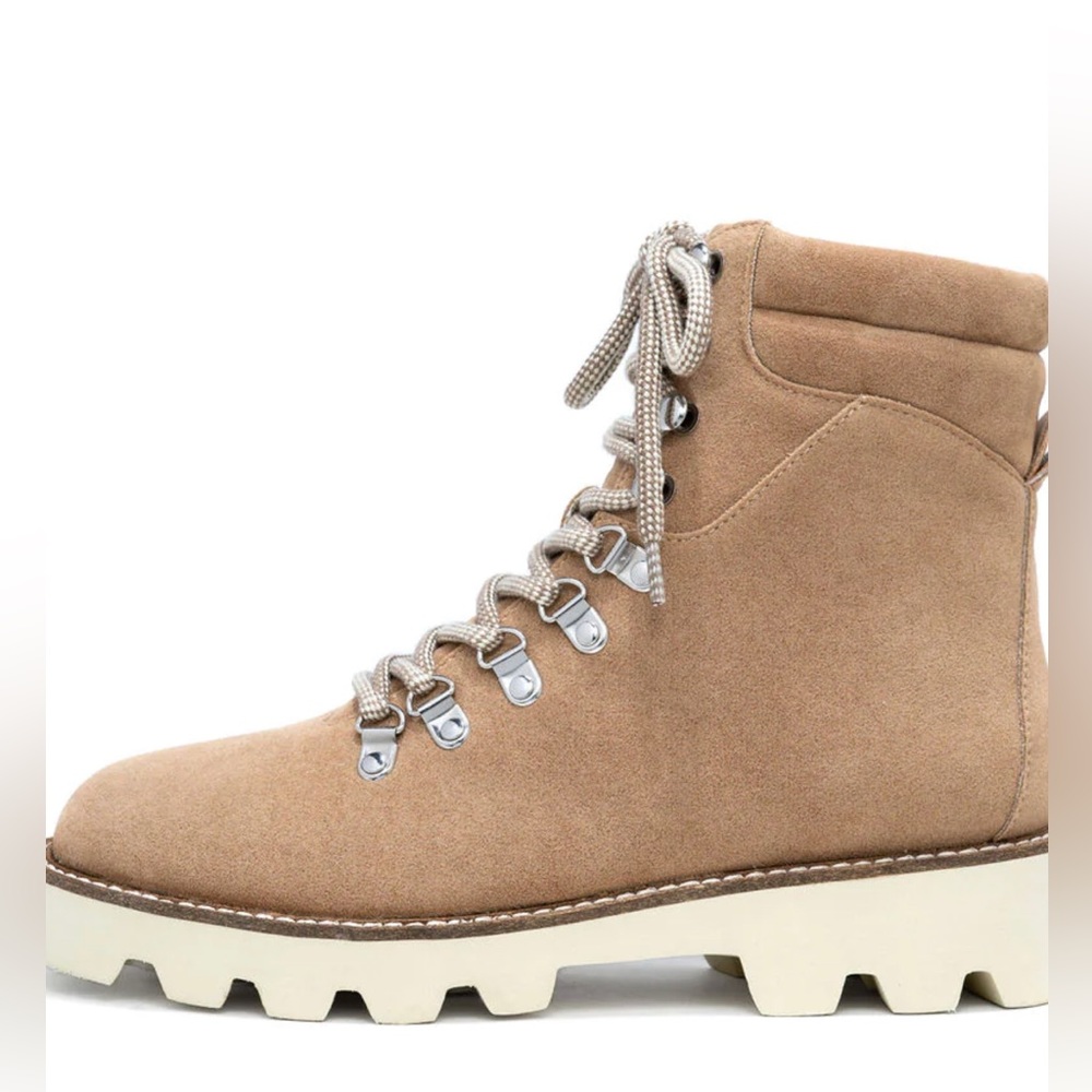 Faux suede lace up boots